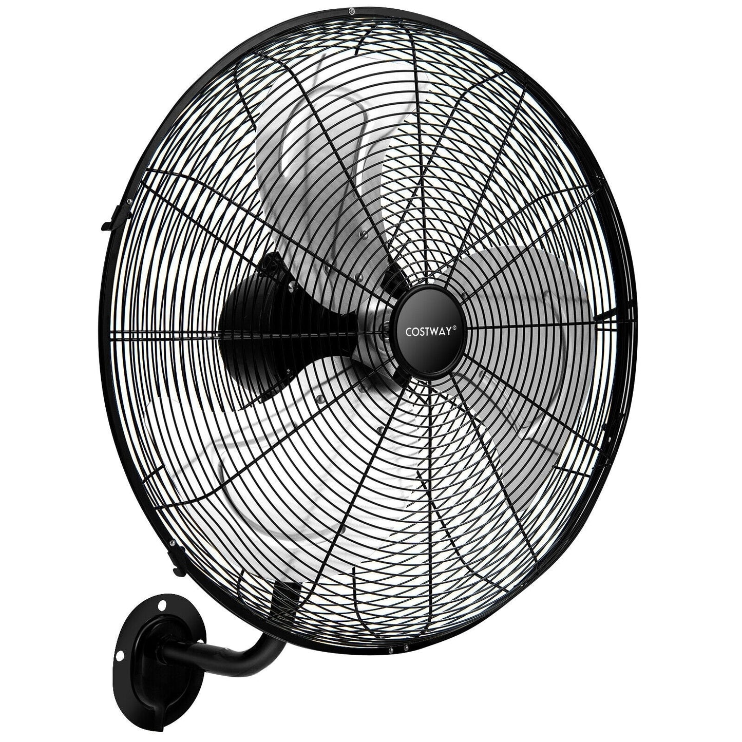 21 Inch 3 Speed Wall Mount Industrial Fan, Black Fans   at Gallery Canada