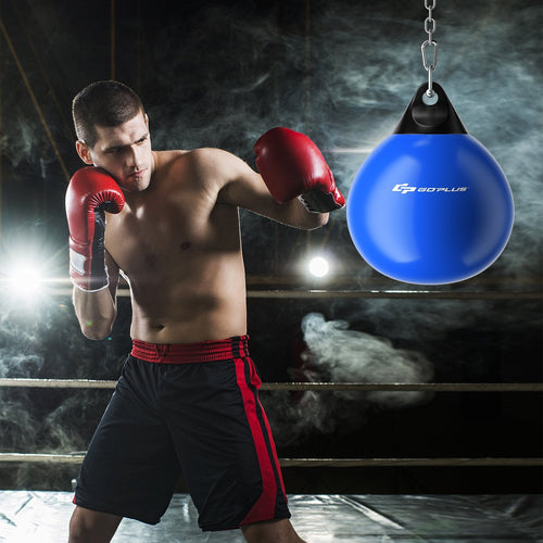 21 Inch Water Punching Bag with Adjustable Metal Chain, Blue