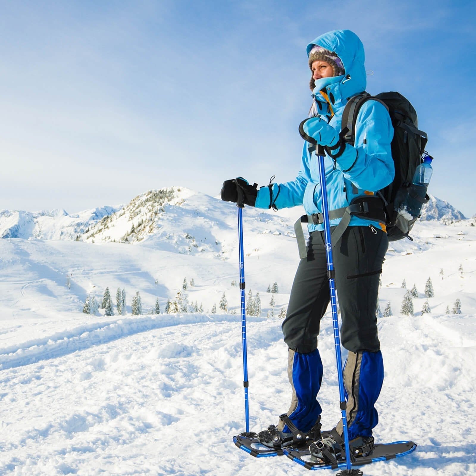 21/25/30 Inch Lightweight Terrain Snowshoes with Flexible Pivot System-21 inches, Navy Winter Sports & Activities   at Gallery Canada