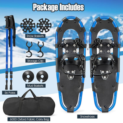 21/25/30 Inch Lightweight Terrain Snowshoes with Flexible Pivot System-21 inches, Navy Winter Sports & Activities   at Gallery Canada