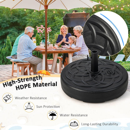 22 Inch Fillable Heavy-Duty Round Patio Umbrella Base Stand, Black Outdoor Umbrella Bases   at Gallery Canada