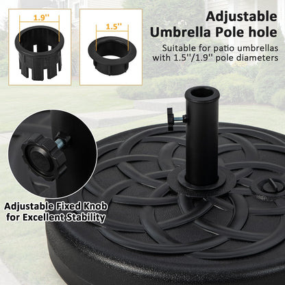 22 Inch Fillable Heavy-Duty Round Patio Umbrella Base Stand, Black Outdoor Umbrella Bases   at Gallery Canada