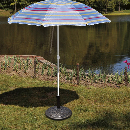 22 Inch Heavy Duty Round Umbrella Base Stand, Bronze Outdoor Umbrella Bases   at Gallery Canada