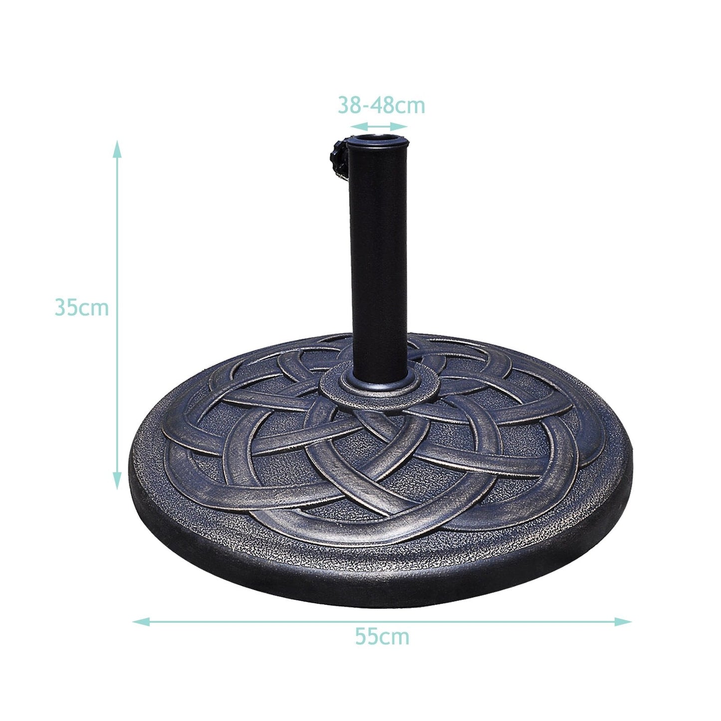 22 Inch Heavy Duty Round Umbrella Base Stand, Bronze Outdoor Umbrella Bases   at Gallery Canada