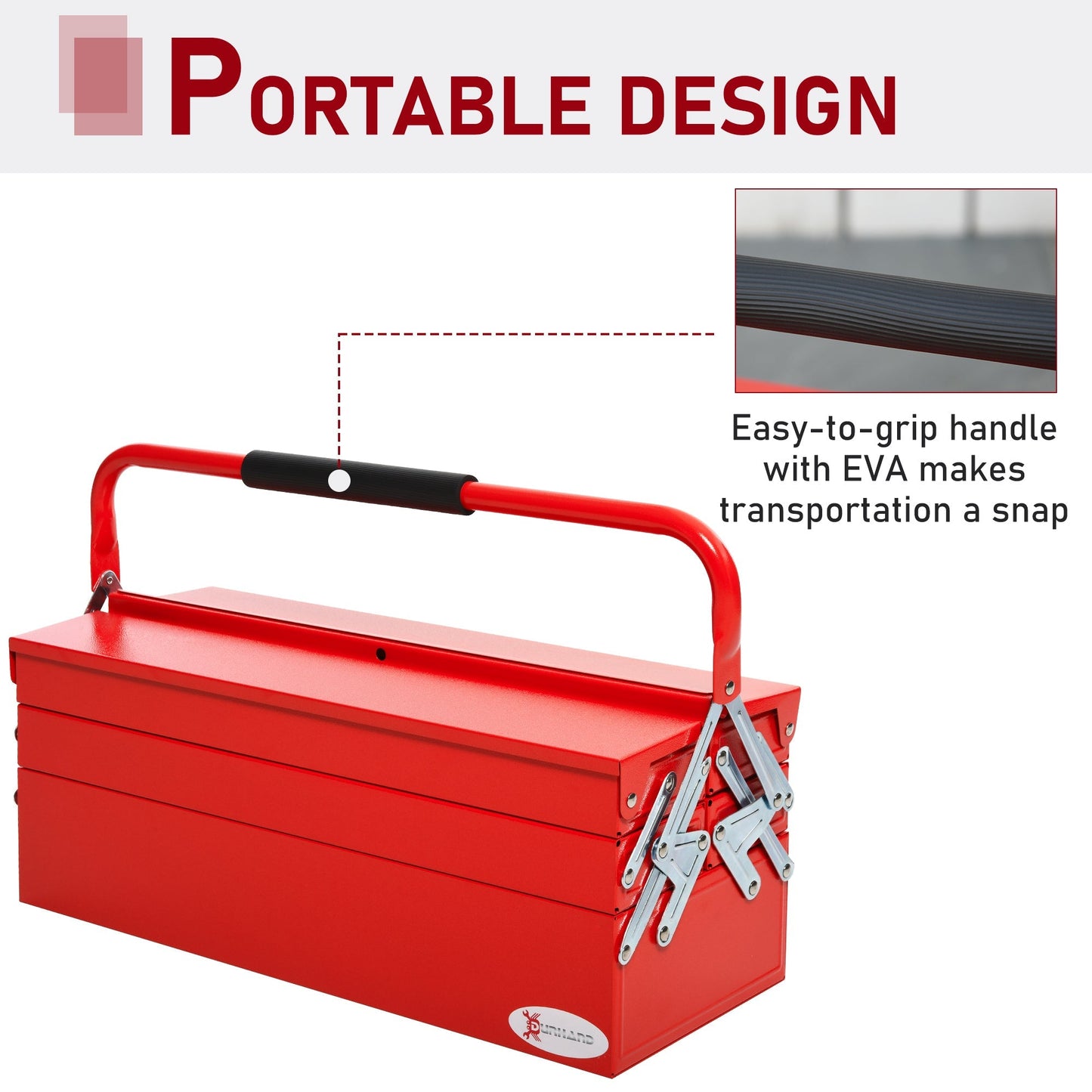 22" inches Metal Tool Box Portable 5-Tray Cantilever Steel Tool Chest Cabinet, Red Tool Organizers   at Gallery Canada