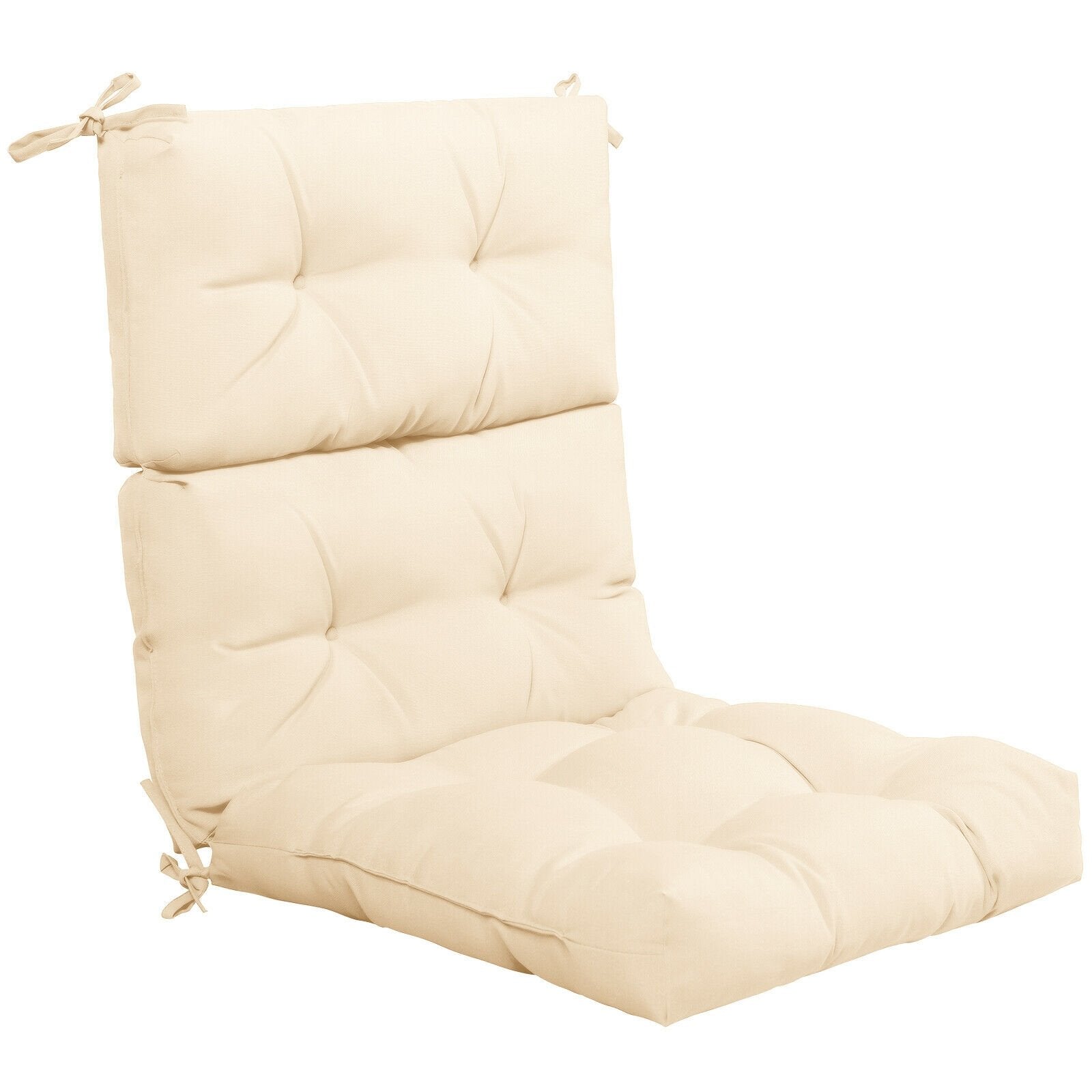 22 x 44 Inch Tufted Outdoor Patio Chair Seating Pad, Beige Outdoor Furniture Accessories   at Gallery Canada