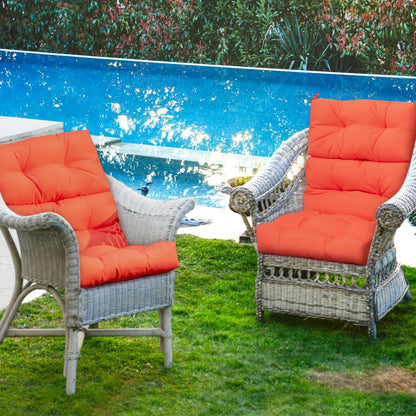 22 x 44 Inch Tufted Outdoor Patio Chair Seating Pad, Orange Outdoor Furniture Accessories   at Gallery Canada