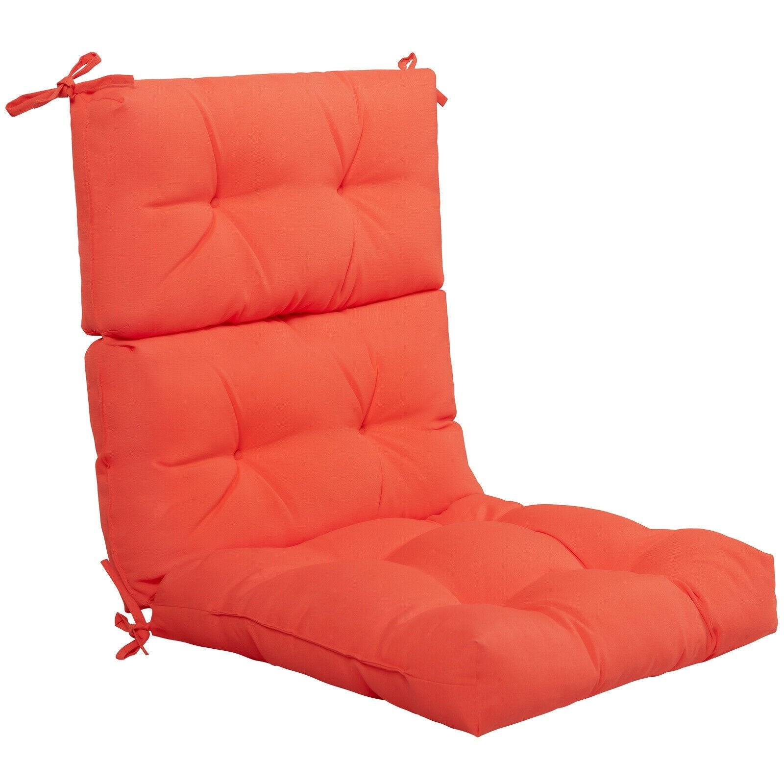 22 x 44 Inch Tufted Outdoor Patio Chair Seating Pad, Orange Outdoor Furniture Accessories   at Gallery Canada