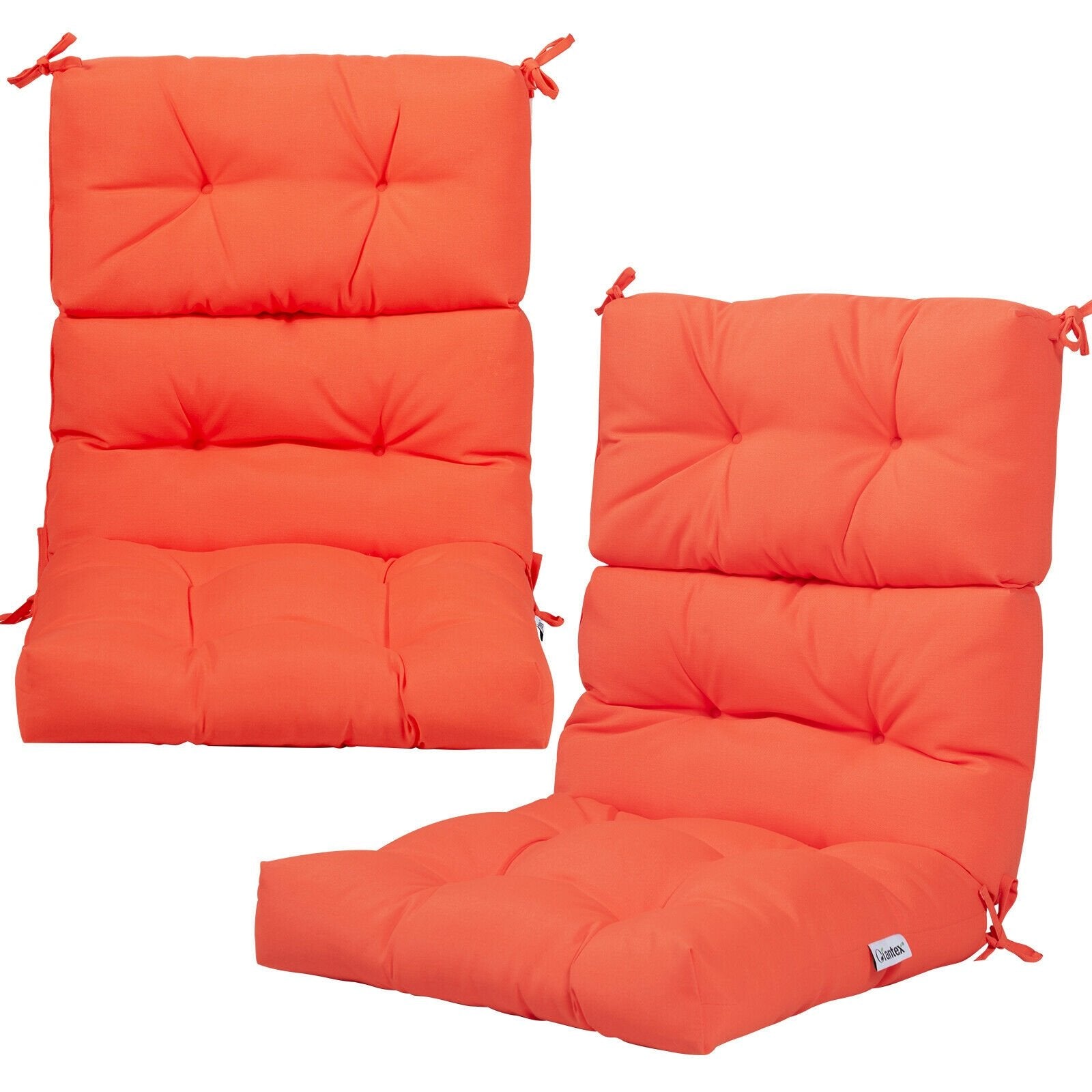 22 x 44 Inch Tufted Outdoor Patio Chair Seating Pad, Orange Outdoor Furniture Accessories   at Gallery Canada