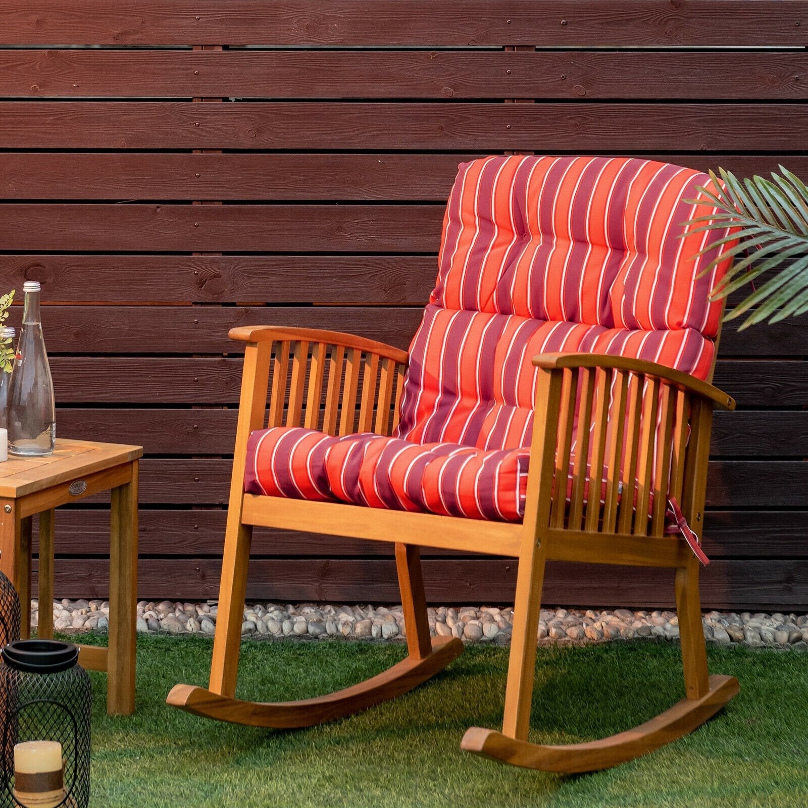 22 x 44 Inch Tufted Outdoor Patio Chair Seating Pad, Red Outdoor Furniture Accessories   at Gallery Canada