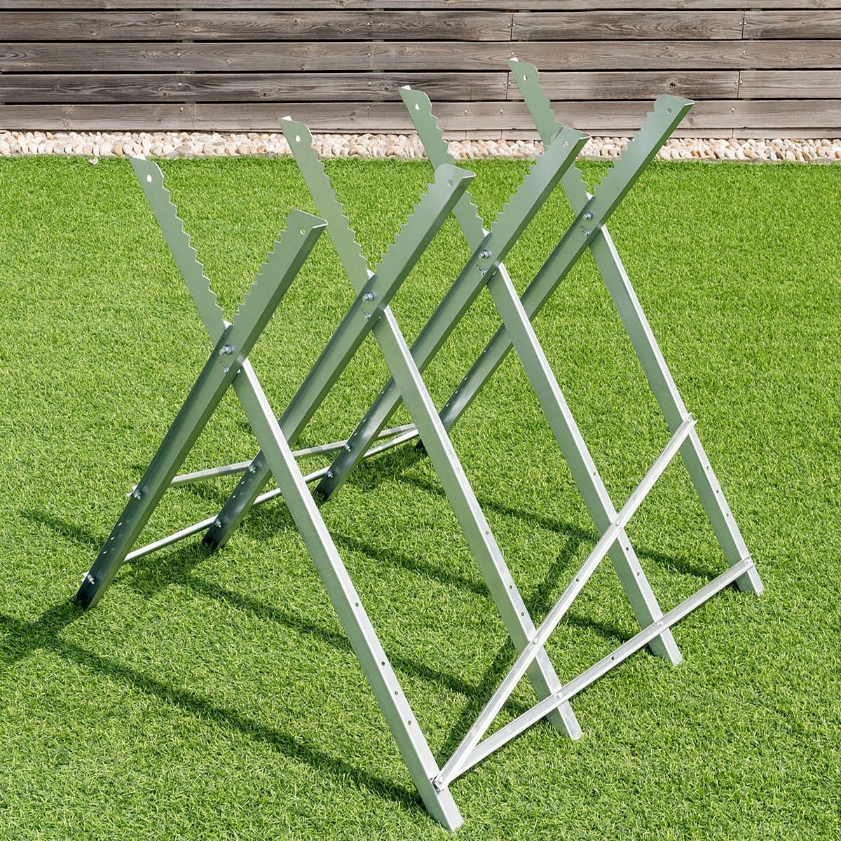 220 lbs Heavy Duty Portable Foldable Steel Sawhorse, Silver Garden Tools   at Gallery Canada