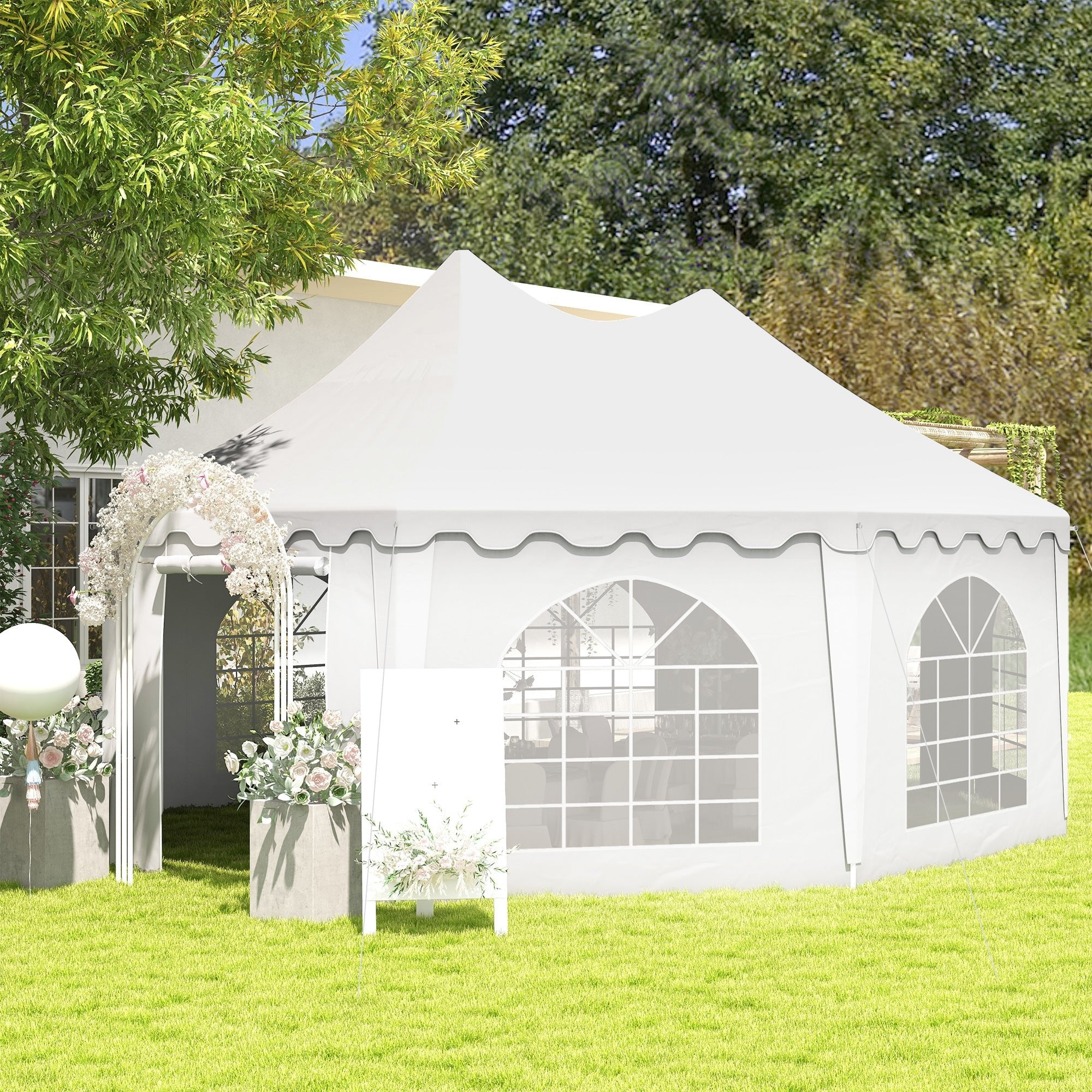 22.3' x 16.4' Large Party Tent Canopy Shelter with Carrying Bags and 2 Doors for Parties, Events, BBQ Grill Canopy Tents   at Gallery Canada