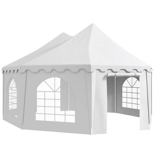 22.3' x 16.4' Large Party Tent Canopy Shelter with Carrying Bags and 2 Doors for Parties, Events, BBQ Grill Canopy Tents White  at Gallery Canada