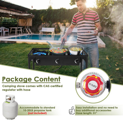 225 000-BTU Portable Propane 3 Burner Gas Cooker, Black Outdoor Grills   at Gallery Canada