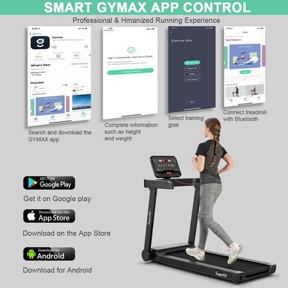 2.25 HP Electric Treadmill Running Machine with App Control, Black Treadmills   at Gallery Canada