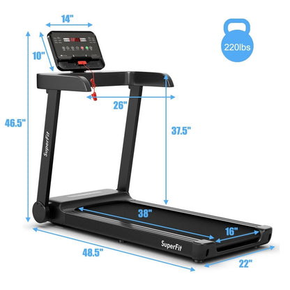 2.25 HP Electric Treadmill Running Machine with App Control, Black Treadmills   at Gallery Canada