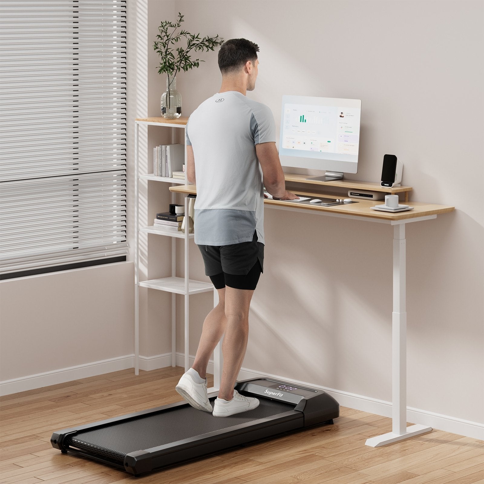 2.25 HP Walking Pad with LED Display and Remote Control, Black Treadmills   at Gallery Canada