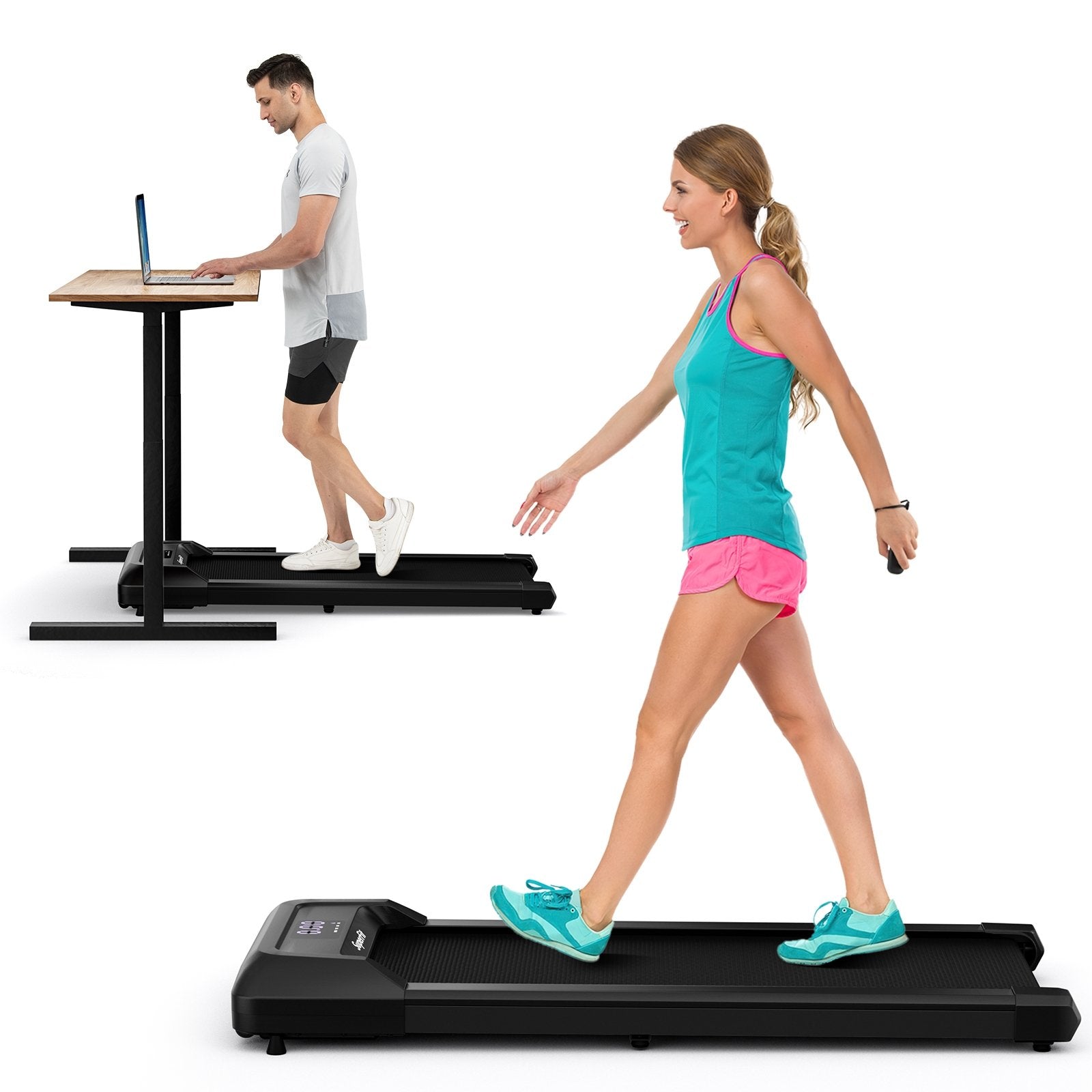 2.25 HP Walking Pad with LED Display and Remote Control, Black Treadmills   at Gallery Canada