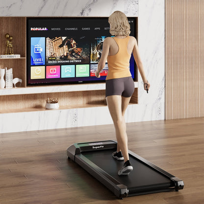 2.25 HP Walking Pad with LED Display and Remote Control, Black Treadmills   at Gallery Canada