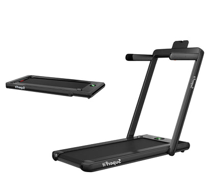 2.25HP 2 in 1 Folding Treadmill with APP Speaker Remote Control, Black Treadmills Black  at Gallery Canada