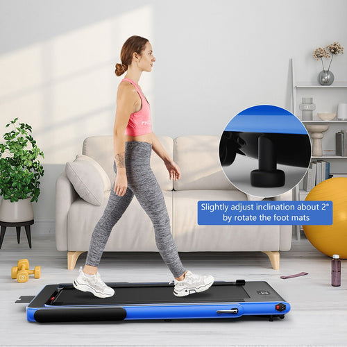 2.25HP 2 in 1 Folding Treadmill with APP Speaker Remote Control, Navy