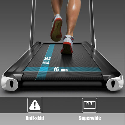 2.25HP 2 in 1 Folding Treadmill with APP Speaker Remote Control, Silver Treadmills   at Gallery Canada