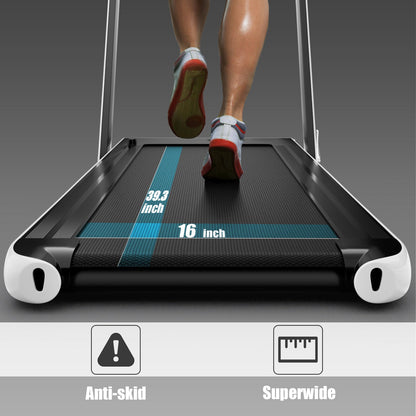 2.25HP 2 in 1 Folding Treadmill with APP Speaker Remote Control, White Treadmills   at Gallery Canada