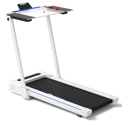 2.25HP 3-in-1 Folding Treadmill with Table Speaker Remote Control, White Treadmills   at Gallery Canada