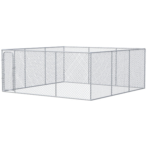 227.7 Sq. Ft. Dog Playpen Outdoor with Galvanized Steel Frame, for Small and Medium Dogs, 15.1' x 15.1' x 6'