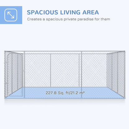 227.7 Sq. Ft. Dog Playpen Outdoor with Galvanized Steel Frame, for Small and Medium Dogs, 15.1' x 15.1' x 6' Houses, Kennels & Pens   at Gallery Canada