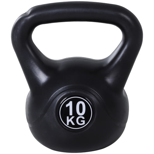 22lb Fitness Kettlebell, Plastic Exercise Weight, Weightlifting Tools with Sand, Handle, Noise Reduction for Home, Gym