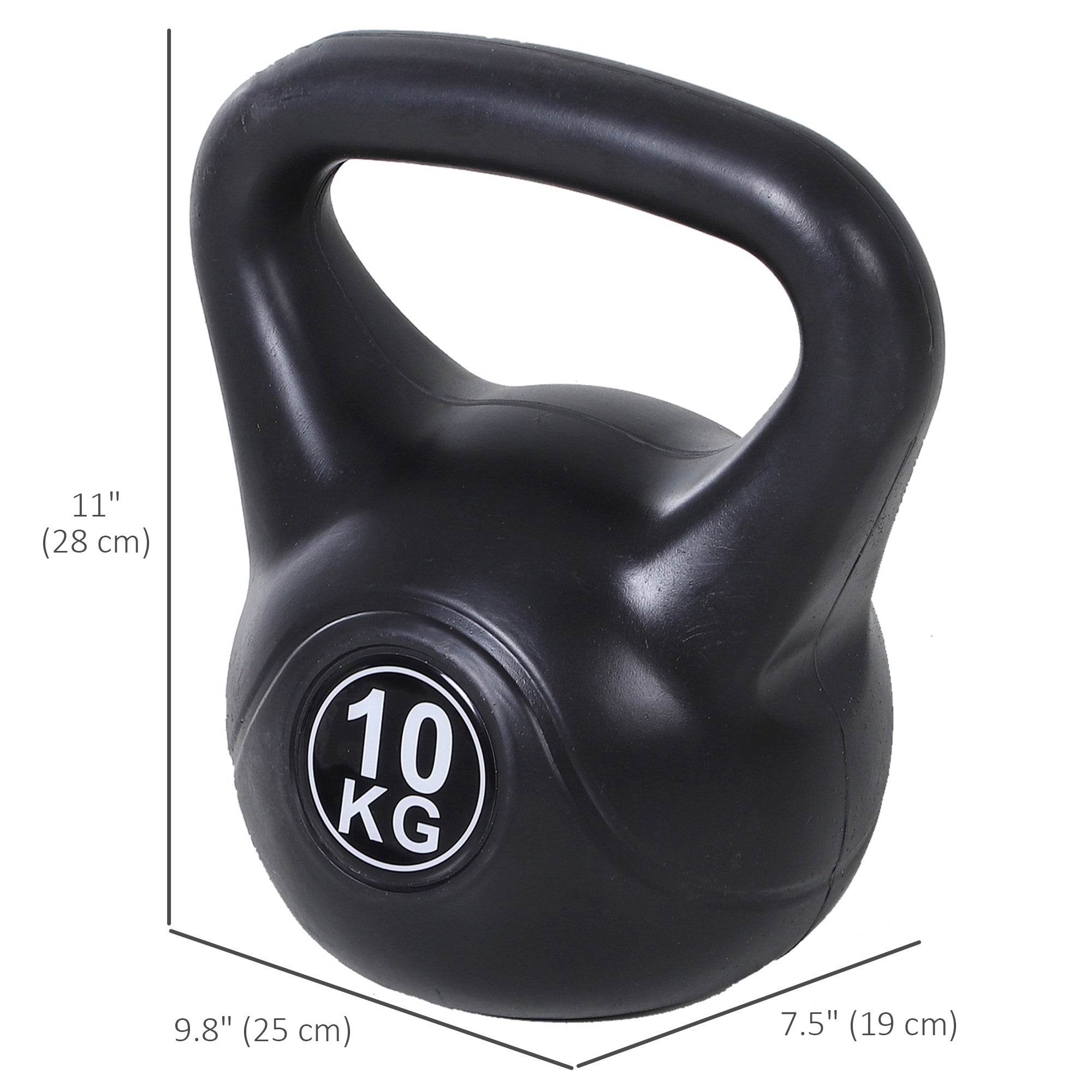 22lb Fitness Kettlebell, Plastic Exercise Weight, Weightlifting Tools with Sand, Handle, Noise Reduction for Home, Gym Strength Training Equipment   at Gallery Canada