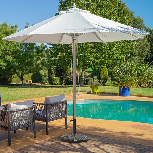 22Lbs Patio Resin Umbrella Base with Wicker Style for Outdoor Use, Bronze Outdoor Umbrella Bases   at Gallery Canada