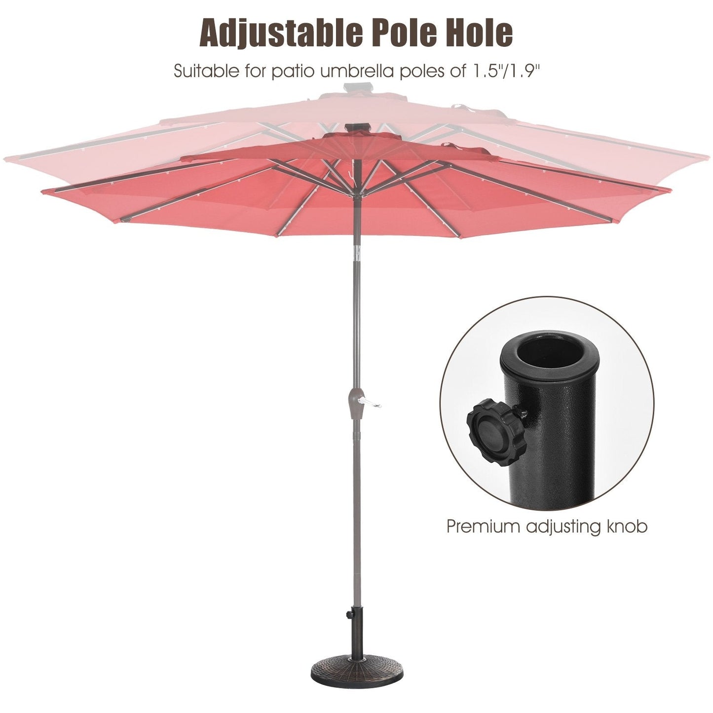 22Lbs Patio Resin Umbrella Base with Wicker Style for Outdoor Use, Bronze Outdoor Umbrella Bases   at Gallery Canada