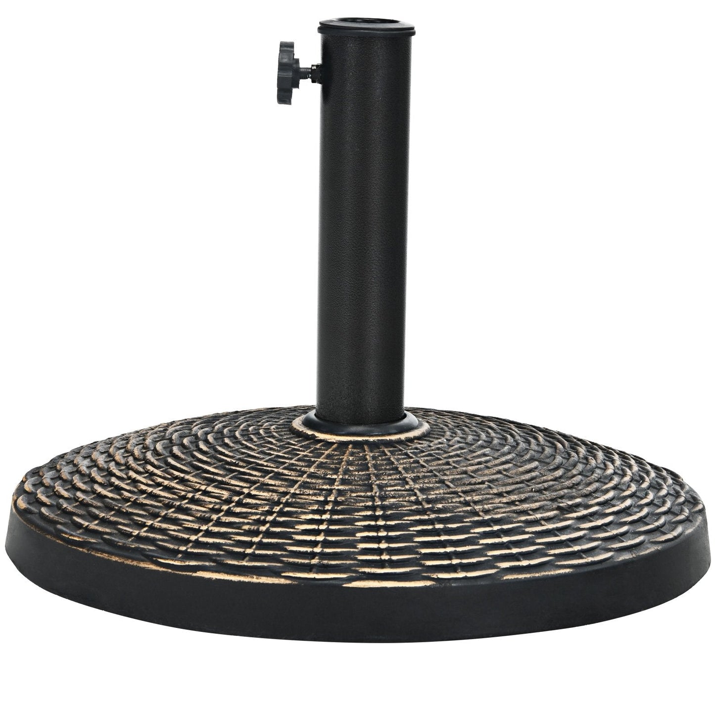 22Lbs Patio Resin Umbrella Base with Wicker Style for Outdoor Use, Bronze Outdoor Umbrella Bases   at Gallery Canada