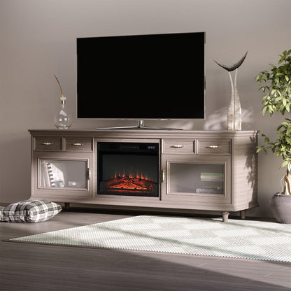 23" Electric Fireplace Insert for Wooden Cabinet, Recessed Fireplace Heater with Realistic Log Flames, Adjustable Brightness, 1400W, Black Electric Fireplaces   at Gallery Canada