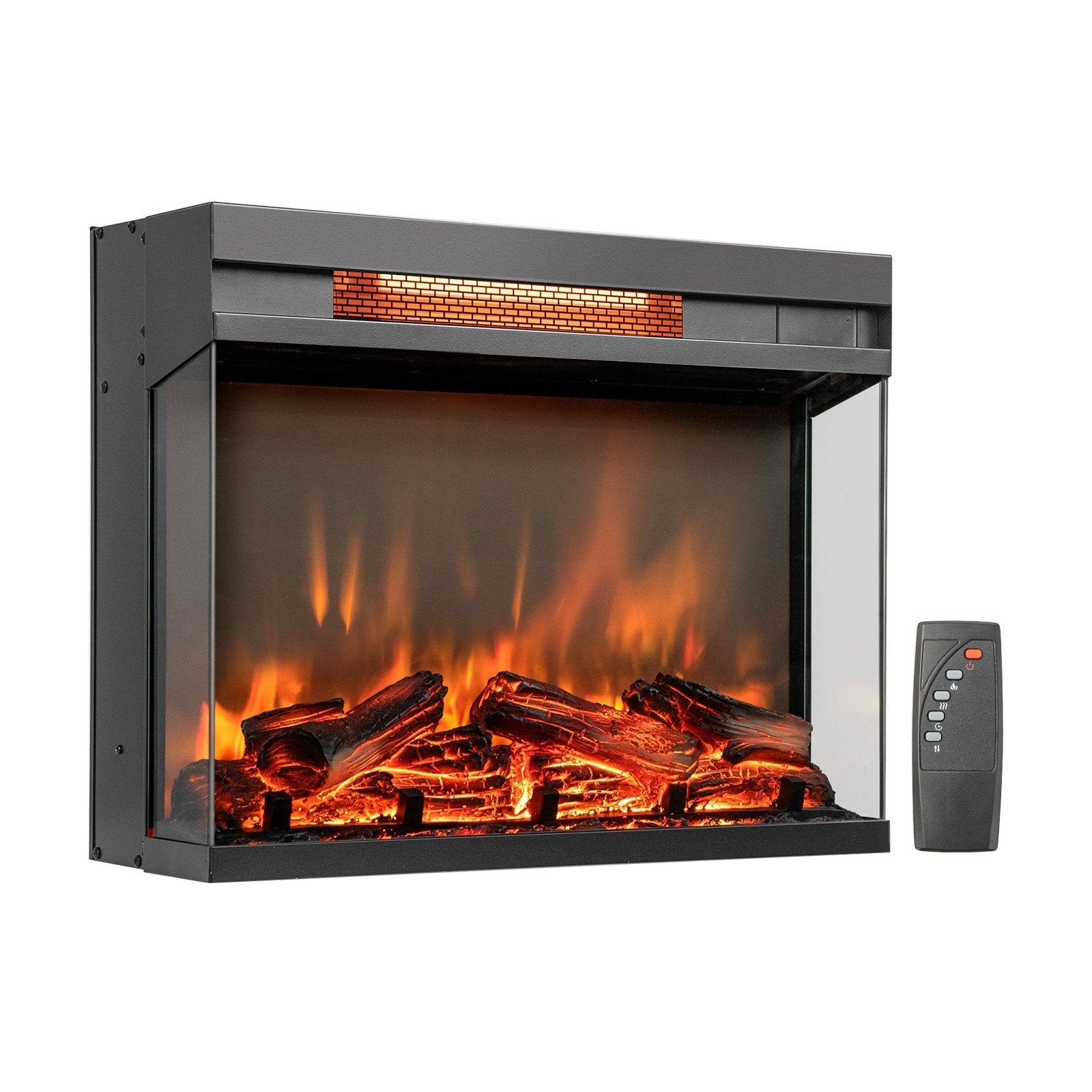 23-inch 3-Sided Electric Fireplace Insert with Remote Control, Black Fireplaces   at Gallery Canada