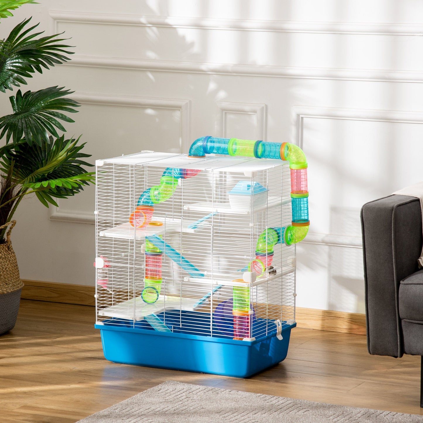 23" Large Hamster Cage 5-Level with Tunnel Tube System, Blue Hamster Cages   at Gallery Canada