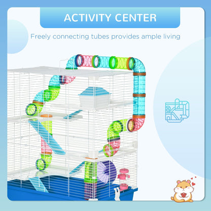 23" Large Hamster Cage 5-Level with Tunnel Tube System, Blue Hamster Cages   at Gallery Canada