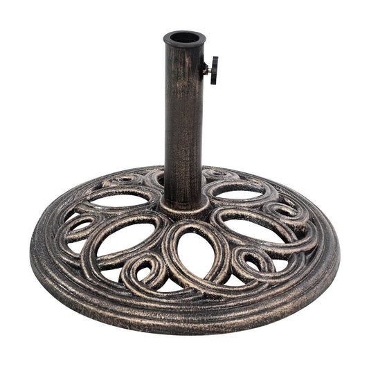 23-lbs 17 3/4 Inch Round Umbrella Base Stand, Bronze Outdoor Umbrella Bases   at Gallery Canada