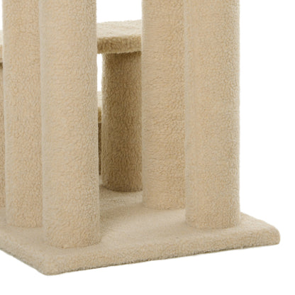 23.5" 4 Tier Pet Stairs Dog Cat Step Scratch Post Furniture, Light Brown Cat Stairs   at Gallery Canada