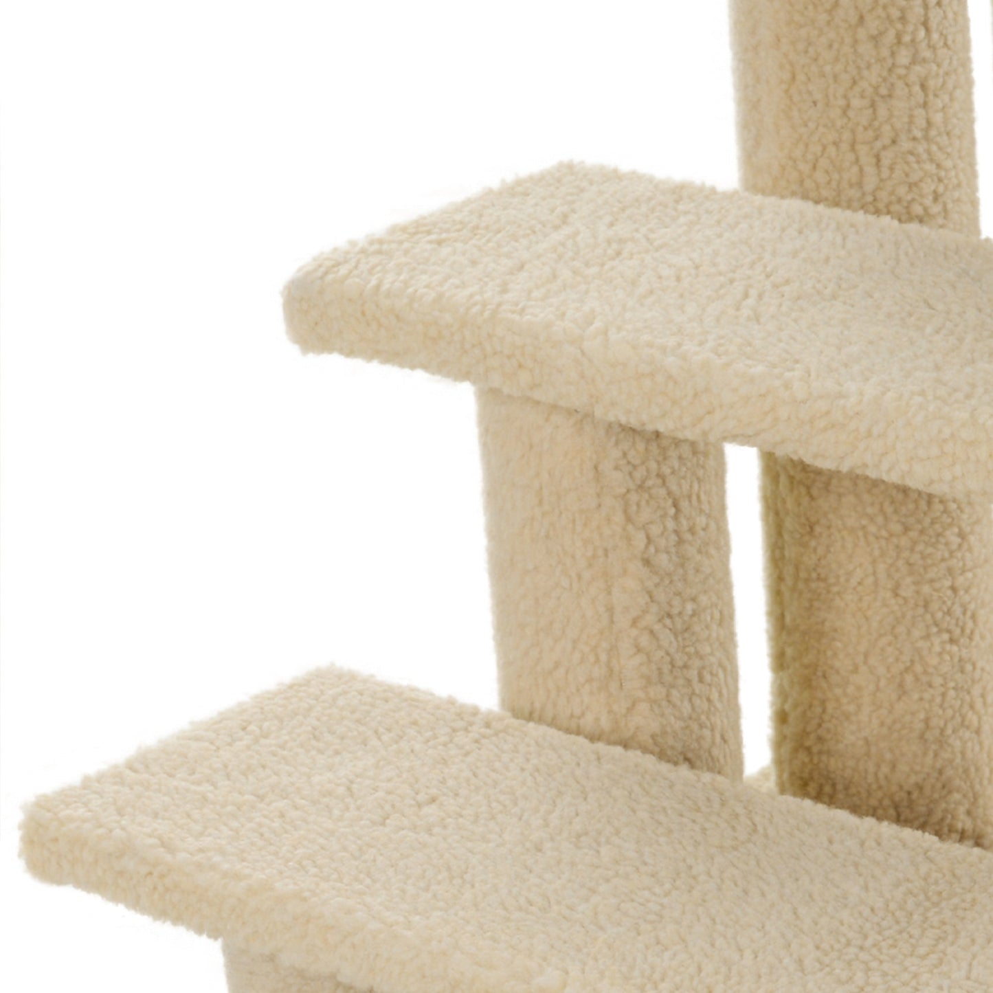 23.5" 4 Tier Pet Stairs Dog Cat Step Scratch Post Furniture, Light Brown Cat Stairs   at Gallery Canada