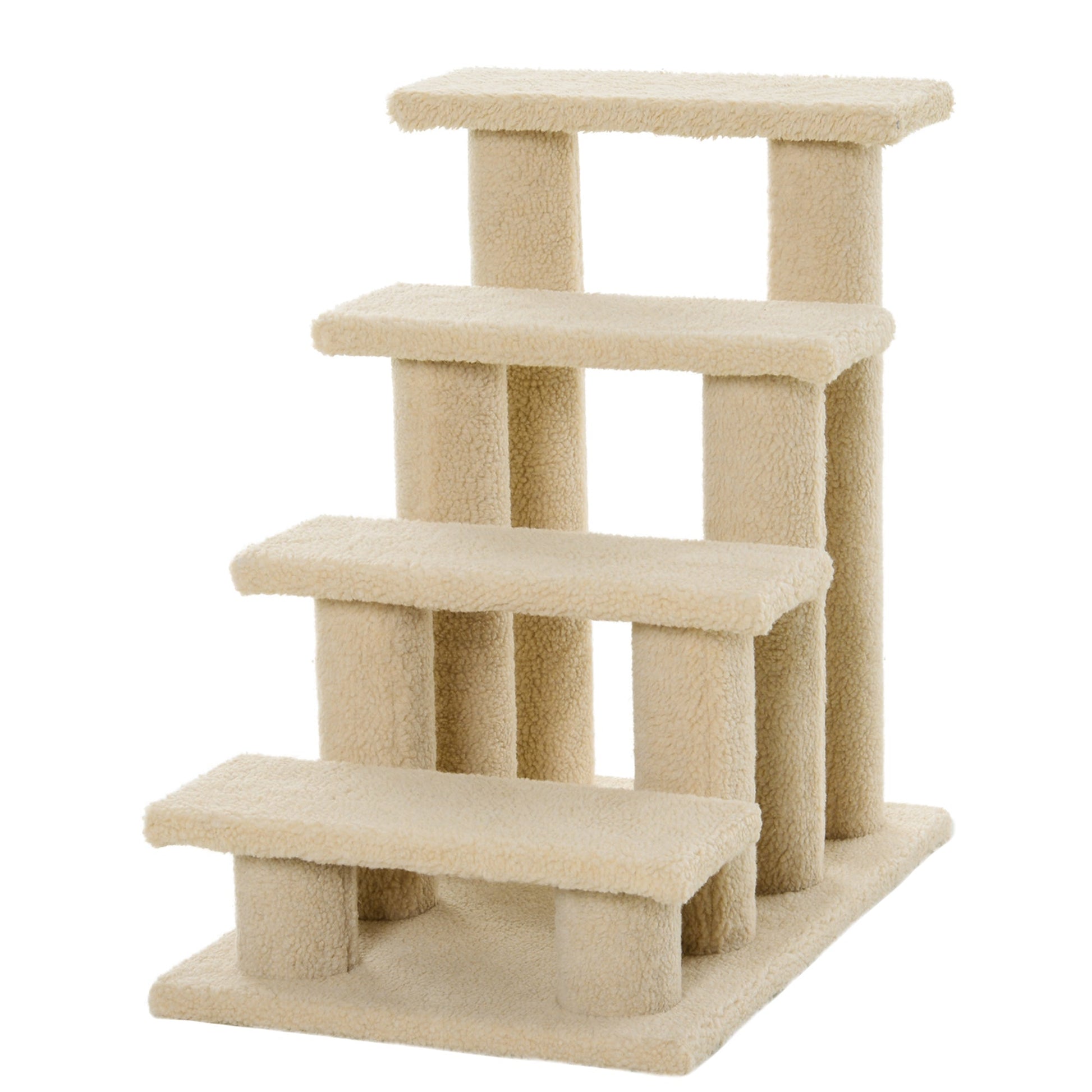 23.5" 4 Tier Pet Stairs Dog Cat Step Scratch Post Furniture, Light Brown Cat Stairs Light Brown  at Gallery Canada