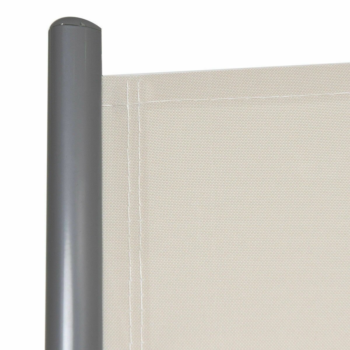 237 x 71 Inch Patio Retractable Double Folding Side Awning Screen Divider, Beige Outdoor Shades   at Gallery Canada