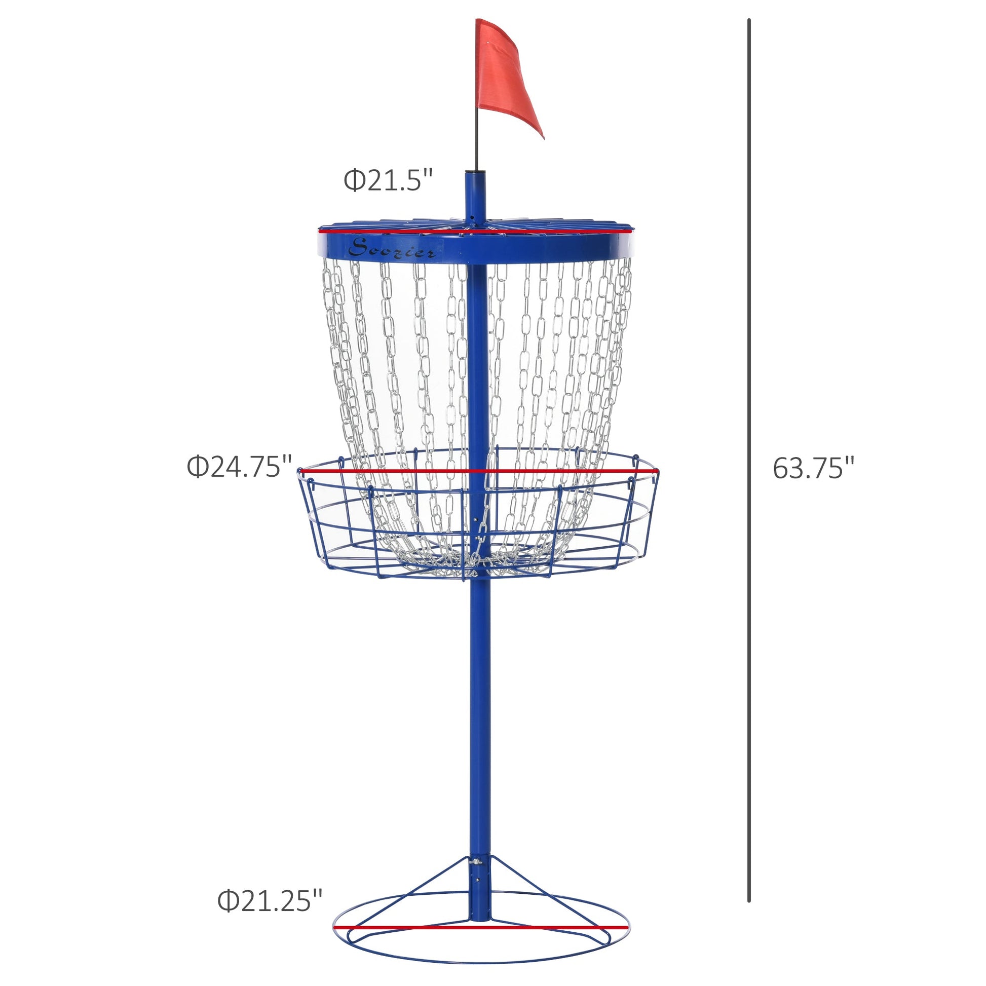 24-Chain Portable Practice Basket for Disc Golf Target Stand Easy Assembly &; Lightweight Basket w/ Carry Bag, Deep Blue Baseball   at Gallery Canada