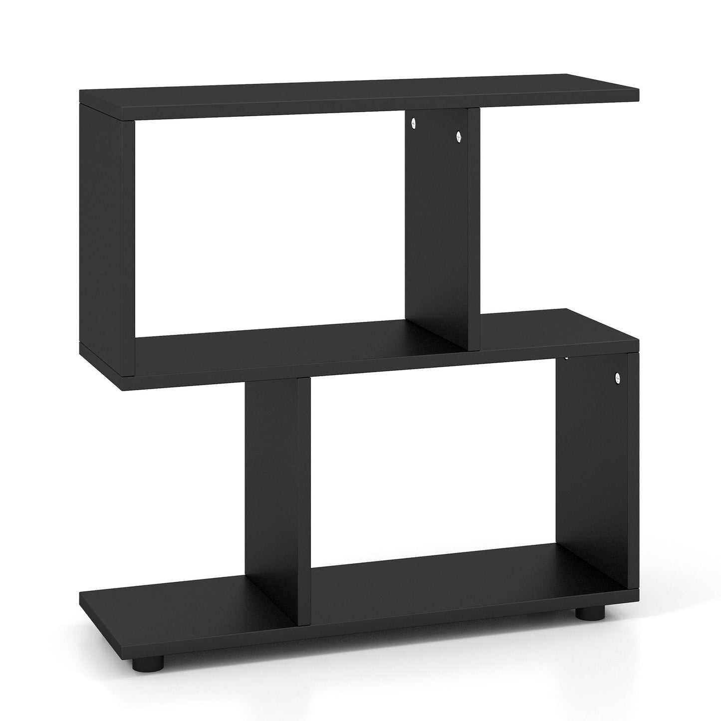 24 Inch 3-Tier Geometric Bookshelf with Thick Foot Pads, Black Bookcases   at Gallery Canada