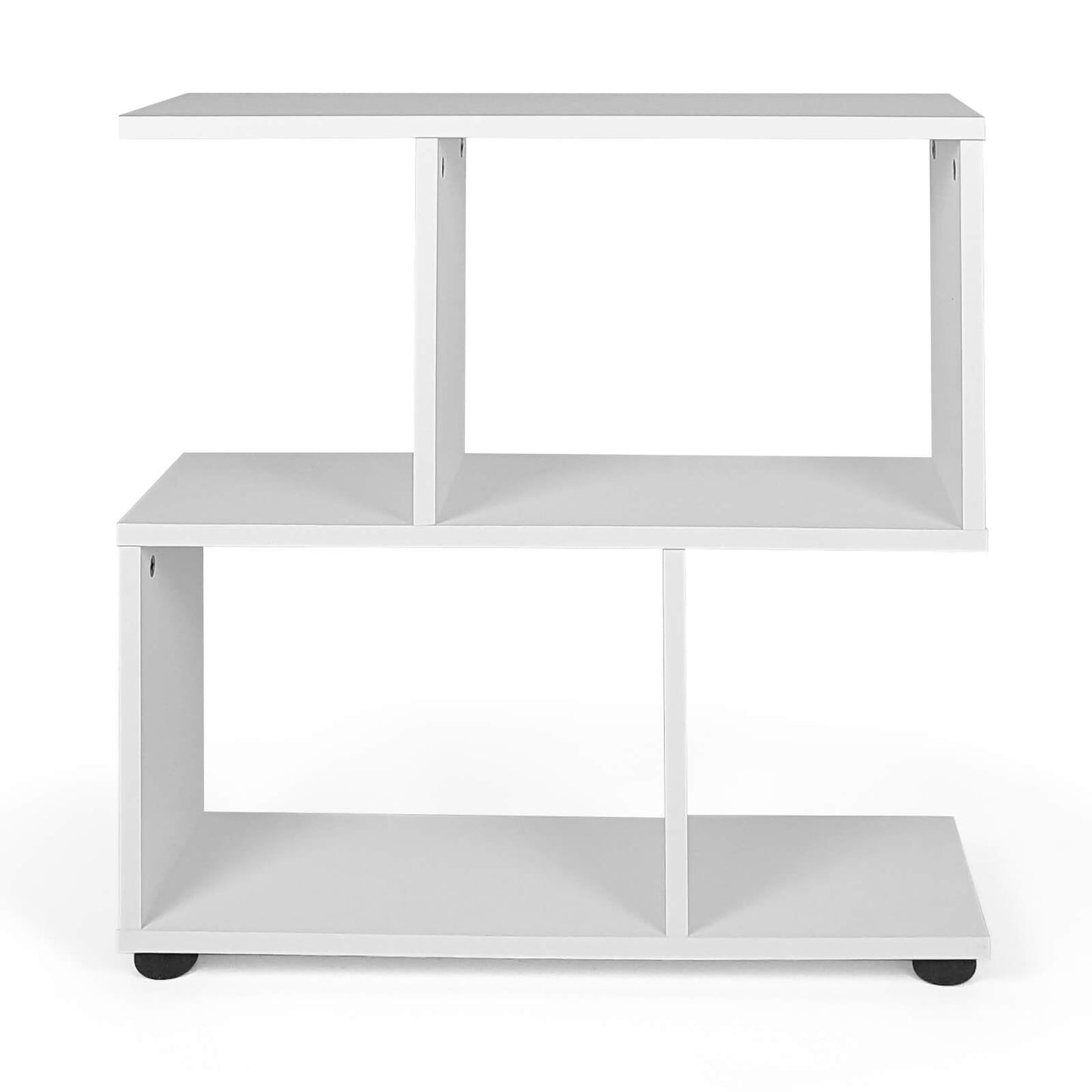 24 Inch 3-Tier Geometric Bookshelf with Thick Foot Pads, White Bookcases   at Gallery Canada