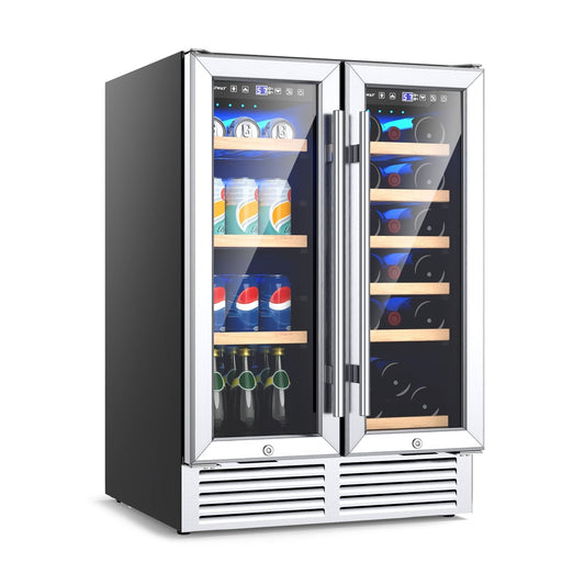 24 Inch Dual Zone Wine and Beverage Cooler, Silver Wine & Beverage Coolers   at Gallery Canada