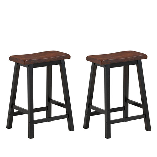 24 Inch Height Set of 2 Home Kitchen Dining Room Bar Stools, Brown