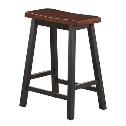 24 Inch Height Set of 2 Home Kitchen Dining Room Bar Stools, Brown Bar Stools   at Gallery Canada